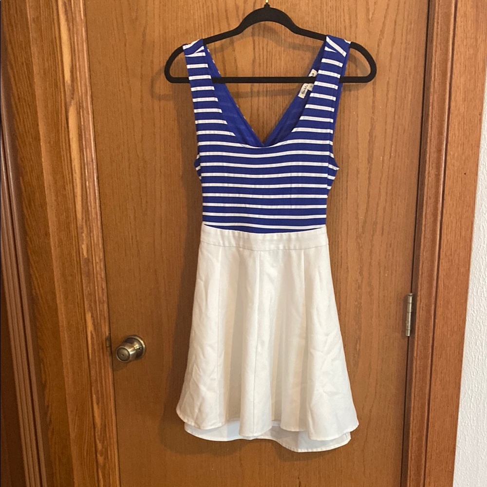 Double Zero Navy and White Striped Dress